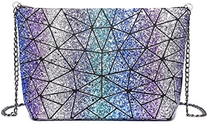 NBAG Women's Chain Bag Geometry PU Folding Bags Shoulder Diagonal Bag,Stars