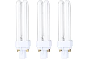 B4U 3 Pack G24Q-1 CFL Light Bulbs, 13W 4 Pin Energy Saving Light Bulb, Natural White 4000K, 4 Pin Bathroom Light Bulbs, 900LM
