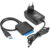 7xinbox Cavo adattatore USB 3.0 SATA III per Hard Drive, da SATA a USB 3.0, per supporto SSD e HDD da 2,5/3,5" UASP con alime