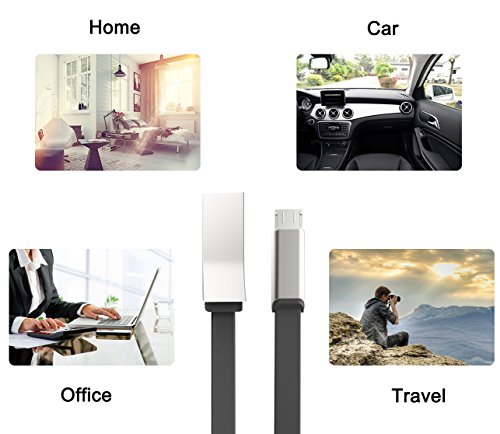GlobaLink [2 pack,2m] Premium USB Kabel Ladekabel Zinklegierung Stecker Neues Design für Samsung, Huawei, Nokia, HTC, Sony, Nexus, Nokia, Kindle und mehr ( schwarz ) - 7