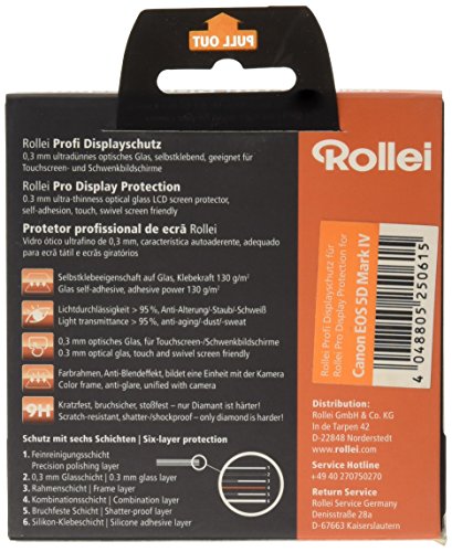Rollei Pro Coque antichoc r  sistant aux rayures Film de protection d   cran pour Canon 5D IV       Transparent