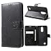 Produktbild Für LG K8 (2017) m200 N/LG LV3 Abdeckung Casio Schale Handy Cover Case Stand Flip Buch Schmetterling Butterfly Farbe schwarz Vintage Glamour Luxury Luxus Innenraum Gel Silikon Gummi TPU weicher Verschluss Portemonnaie Schutz Schale Schutzhülle Luxury Luxus ECO LEDER