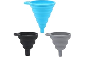 FENGLIN-JOY Entonnoir Pliable en Silicone,3Pcs Entonnoir En Silicone Entonnoir Cuisine pour le transfert de liquides et de poudres, pour la cuisine, la bouteille d'eau (3 tailles)