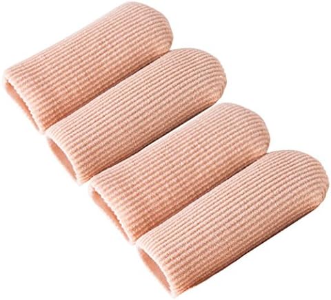 4pcs ECHERY Gel Adjustable Toe Covers Sleeves Ribbed Knit Silicone Stretched Cuttable Tube Moisturizing Protector