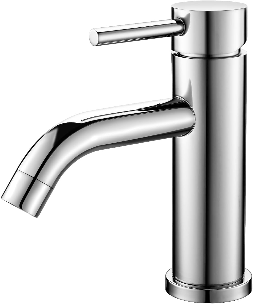 Ibergrif M11003 Grifo de Lavabo Monomando Mezclador de Baño en Acero Inoxidable con Aireador de Ahorro de Agua, Conexión G 3/8", Acabado Cromado