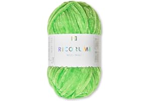 Frida's Wollhaus Rico Design - Gomitolo di ciniglia Ricogurumi Nilli Nilli Amigurumi, 25 g, morbido, vellutato, lavorato a maglia, uncinetto, 30 colori (030 | verde fluo)