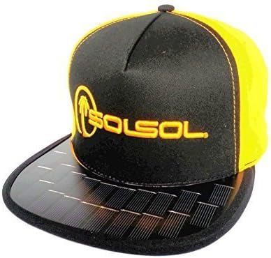 SOLSOL Solar Hat iPhone &amp; Android Smartphone Portable Charger Black/Gold