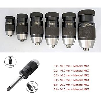 MANDRINO AUTOSERRANTE 1-16mm ATTACCO B18 TORNIO TRAPANO COLONNA REIT
