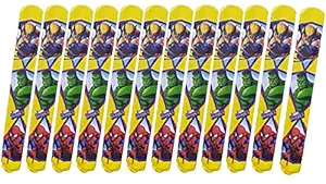 Birthday Popper Superhero Avengers Slap Bracelets Bands (Pack of 12) For Boys and Girls Birthday Party Favors and return Gift For Kids of all age group