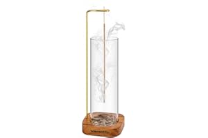 Vamotto Incense Holder for Sticks with Removable Glass Ash Catcher, Upgrade Wooden Mess-Free Incense Stick Burner Holder for Yoga Spa Madiation and Home Relaxation (Round)