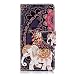 Produktbild Chreey Nokia 3 Hülle, Leder Handyhülle Flip Case Bunt Niedlich Muster Handy Schutzhülle mit Brieftasche Kartenfach Magnetverschluss [Kleine Blume Elefant]