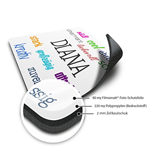 Mousepad mit Namen Diana personalisiert – Motiv Positive Eigenschaften – Namensmousepad, personalisiertes Mauspad, Gaming-Pad, Maus-Unterlage, Mausmatte - 3