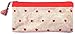 Beautiful Multi purpose Embroidered Pencil Pouch for Make-up, Travel, Currency in Beige cotton with Red Hearts, and Water resistant plastic coating RS.359.00