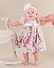 dressvip Red Christening Baptism Newborn Embroidered Satin Lace and Ribbon Dress (3-6months)