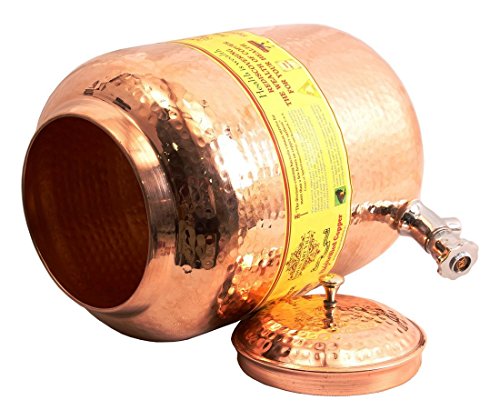 indischen Kunst Villa reines Kupfer 5 Ltr. Wasser Topf Speicher mit Wasserhahn Küche Home Garten Gesundheit