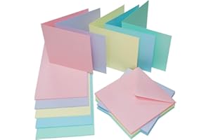 Craft UK 2308 - 6x6" Assorted Pastel Cards & Envelopes Pack of 40