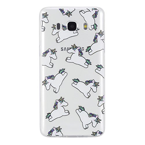 Funda Samsung Galaxy J5 2016 SM-J510F Silingsan Funda de Silicona TPU para Samsung Galaxy J5 2016 SM-J510F Carcasa Transparente Soft Clear Case Cover Funda Blanda Flexible Carcasa Delgado Ligero Caja Anti Rasgu  os Anti Choque con Dise  o Creativo - Caballos Lindos