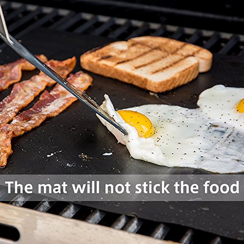 Grillmatte zum Grillen und Backen, Aodoor Barbecue Grillmatte Non-Stick grill backmatte, silikonmatte grill Garantiert hitzebeständig 40x50cm (3er Set) - 5