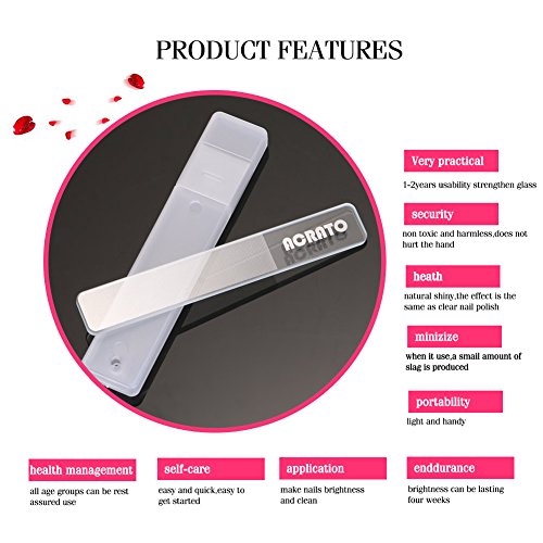 ACRATO Polierfeile Nagelfeile Glasnagelfeile mit Nanotechnologie für die perfekte Nagelpflege Beuty aus Hartglas Importiert aus Südkorea - 3