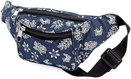 Denim Blue Fabric with Glitter Bum Bag Ladies Fashion Bag Festivals / Club wear / Holiday