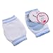 Zicac One Pair Cute Infant Toddler Baby Adjustable Elastic Strechy Soft Knee Elbow Leg Pad Crawling Safety Protector (Blue)