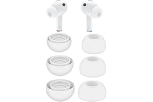 Rhinenet Ear Tips for Samsung Galaxy Buds3 Pro (Fits Charging Case) Compact Case, Ultra Comfort Noise Cancelling Replacement Tips for Samsung Galaxy Buds Pro 3 (Silicone White, S+M+L)