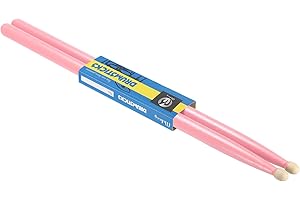 PATIKIL Ahorn Holz Drumsticks Rutschfeste Trommelstöcke 5A Schlagzeug Sticks Rosa 1 Paar für Trommeln Musikinstrumente Perkussion