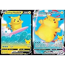 Coffret De 10 Cartes Pokémon – Pikachu Surfeur VMAX 009/025 – Épée Et Bouclier – Édition Célébrations 25 Ans – Cartes Pré-gradées