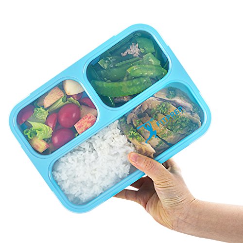 FITPREP® Premium Lunchbox I Meal Prep I Bento box I 3 Fächer + Löffel I Auslaufsicher – auch jede Kammer untereinander I Mikrowellengeeignet (ohne Deckel) I BPA frei I Beste Qualität für Kinder und Erwachsene - 5