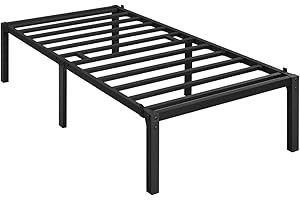 Yaheetech Rete Letto Singolo 41,5 cm in Metallo 90 cm × 190 cm senza Testiera Spazio Aggiuntivo per Camera da Letto