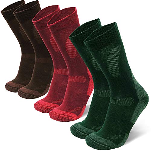 DANISH ENDURANCE Chaussettes de Randonnée et Trekking en Laine Mérinos de 1 ou 3 Paires, Homme, Femme, Enfant pour Les activités en Plein air en Toutes Les Saisons