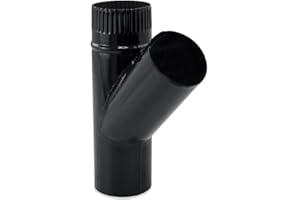 CAEXVEN TE para chimeneas en Acero Negro Vitrificado - Ángulo 45º - Serie lisa - 125 mm