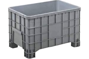 GSeuromarket Cassone bins chiuso con 4 piedi Contenitore in plastica sovrapponibile in PHED litri 280 per l'industria leggera dimensioni mm.1000x640xh.655