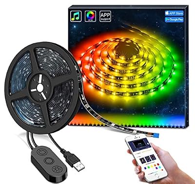 Govee Ruban à LED USB, Govee 2M Magic 5050 Dream Couleur Bande Led Musique Rétroéclairage TV, Microphone Intégré et avez IC, Contrôler par APP, Bande Lumineuse Décoration pour TV, Miroir, Ordinateur, etc.