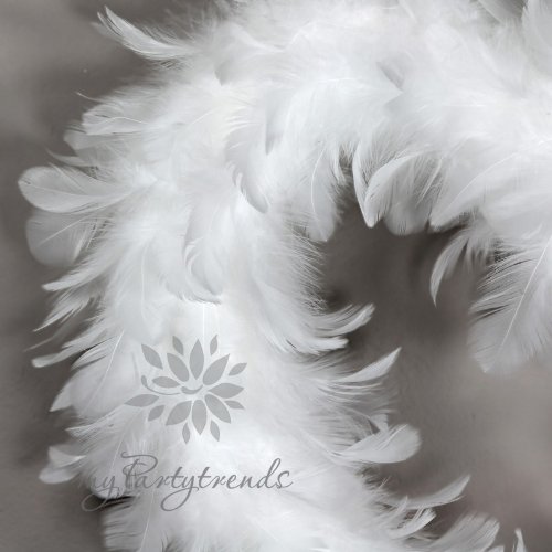 Hochzeitsherz, Ø ca. 28 cm, weiß, mit Naturfedern (Federherz, Dekoherz, Hochzeitsdeko, Hochzeitsdekoration, Federnherz, weißes Herz mit Federn) von MYPARTYTRENDS - 2