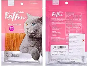 AG-SCIENCE KAT KUN Sliced Shrimp Flavour Cat Food for Adult Cat and Kitten/Cat Treat (Shrimp, Pack of 4), Orange