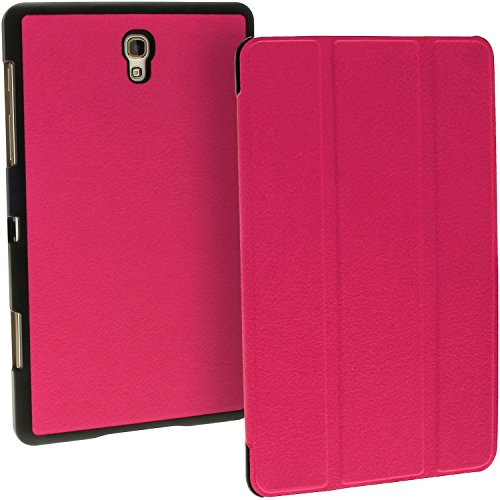 igadgitz Pink PU Ledertasche Hülle Smart Cover für Samsung Galaxy Tab S 8.4″ SM-T700 mit Multi-Winkel Betrachtungs + Auto Sleep/Wake + Displayschutzfolie - 2