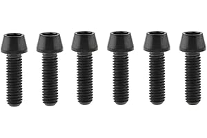Yaruijia Bullone in titanio M6 x 10/15/16/18/20/25/30/35/40/45/50/55/60 mm, viti a esagono incassato a testa conica Gr5, confezione da 6 (M6 x 18 mm, nero)