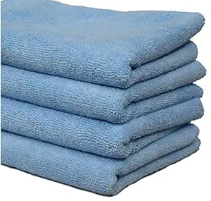 KR Microfiber Car Cleaning Cloth (Sky Blue), Set of 4