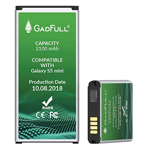 GadFull Batterie pour Samsung Galaxy S5 mini   Date de Production est 2018   correspond    d origine EB-BG800BBE   du mod  le SM-G800F   Duos SM-G800H   Parfait comme batterie de remplacement
