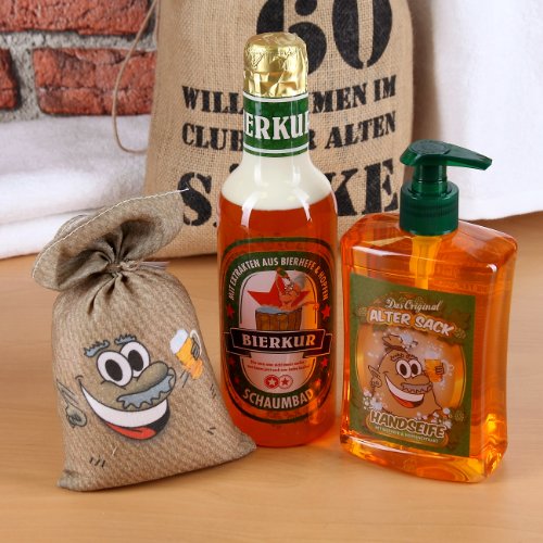 Lustige Apotheke Geburtstagsgeschenk Set „Bier Spa“ zum 60. Geburtstag (4-teilig) - 3