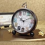 Material: Metal ZYJCC Despertador Mesita de Noche Antigua Despertador Reloj Alarma ruidosa Reloj de Escritorio para niños Reloj de Mesa de Estudio Reloj Despertador Vintage Sala de Estudio