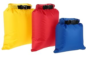 Lixada Lot de 3 Sacs étanches et Portables ultralégers pour Camping, randonnée, Kayak (1 L + 2 L + 3 L)
