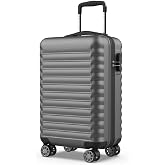 NUMADA - Upfly 20' ABS Cabin Travel Suitcase (53x33.5x22cm) with Combination Lock and 4 Double Wheels 360. Sturdy Lightweight