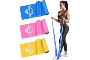 Flintronic Träningsband, 3/4-pack motståndsbandsset, TPE-elastiska band med 3/4 motståndsnivåer, 1,5 m träningsmotståndsband för kvinnor och män styrketräning, yoga, pilates
