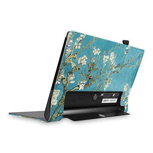 Fintie Lenovo Yoga Tablet 3 10 Hülle Case – Slim Fit Folio Premium Kunstleder Schutzhülle Tasche Etui Smart Cover mit Auto Sleep / Wake für Lenovo Yoga Tablet 3 25,7 cm (10,1 Zoll), Mandelblüten - 5
