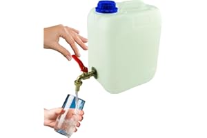 Anwicar Bidon d'eau avec Robinet - Réservoir d'eau Camping 5l - Camping Jerricane d'eau - Réservoir d'eau Fraîche - Blanc