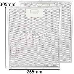 Spares2go Maille métallique hotte aspirante Grille d'aération filtre à graisse pour Zanussi four hotte Extracteur d'air (265 x 305 mm, lot de 2)