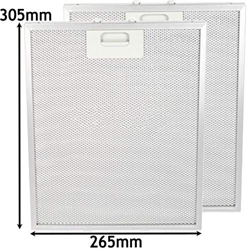 Spares2go Maille métallique hotte aspirante Grille d'aération filtre à graisse pour Zanussi four hotte Extracteur d'air (265 x 305 mm, lot de 2)