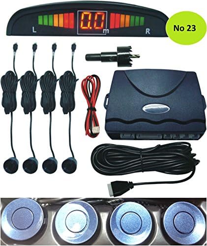 TechnoTec® Car Parking Rear Reverse 4 Sensors Kit Buzzer Radar LED Display Alarm System. (Sea Blue (No23))